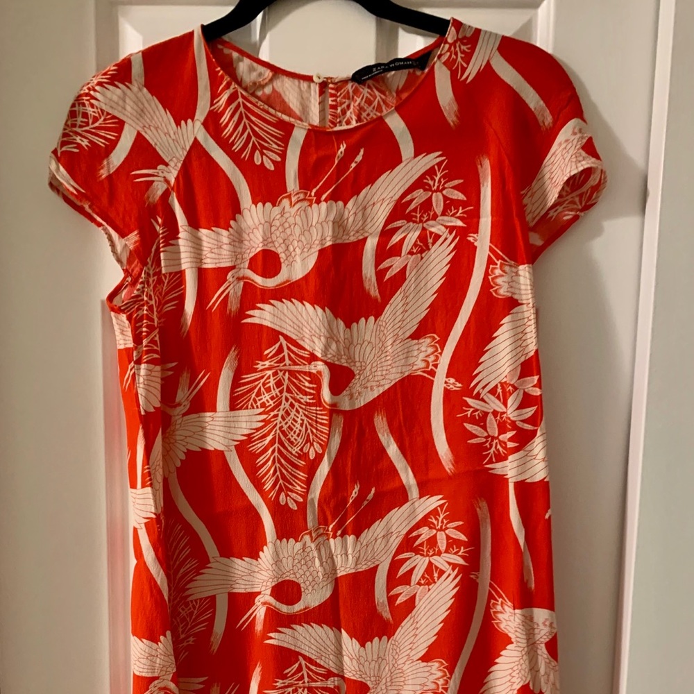Red print dress from Zara